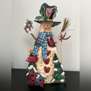 Rustic Snowman Candle/Lantern Candle Holder